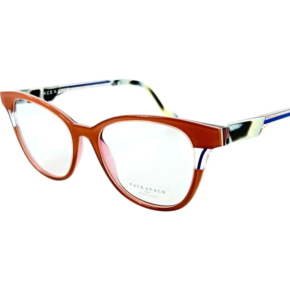Face A Face Daria 3 Womens Plastic Eyeglass Frame 1624 Camel Transp 53-17 France